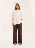 Chocolate 4th Wide Leg Branded Heavyweight Joggers