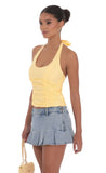 Dotted Halter Top in Yellow