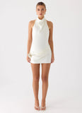 Play It Out Cowl Mini Dress Ivory