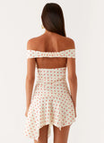 Alma Mini Dress White Red Polka Dot