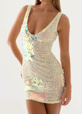 Maral Sequin Mini Dress Yellow