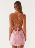 Vietta Sequin Cami Micro Mini Dress Pink