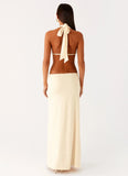 Torina Halter Maxi Dress Lemon