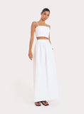 White Cotton Maxi Skirt
