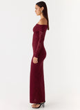 Yours Always Lace Maxi Dress Merlot