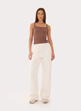 White 4th Wide Leg Branded Joggers