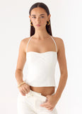 Weiss Bustier Top White