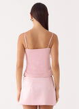 Siren Beaded Sequin Top Pink