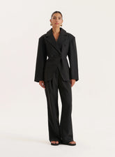 Black Tailored Wide Leg Trouser