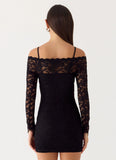 Just This Once Lace Mini Dress Black