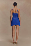 Everette Crochet Knit Mini Dress Cobalt