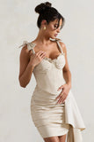 Valentine Ivory Ruffled Corset Top With Tie Straps
