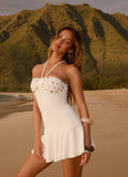 Sabelle Halter Mini Dress White