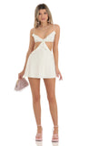 Ruffle Cut Out Dress in Ivory