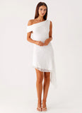 Rylee One Shoulder Midi Dress White