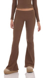 Knitted Flare Pants in Brown