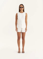 White Tailored Shorts