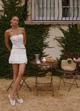 Moroder Low Rise Lace Mini Skirt Cream