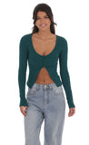 Ribbed Fly Away Top in Teal