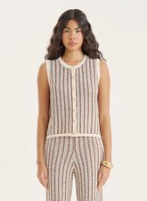 Stripe Knitted Sleeveless Top