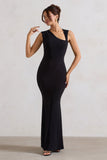 Behind The Scenes Black Sleeveless Cut Out Maxi Dress