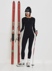 Black 4th Branded Contrast Piping Legging