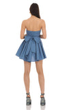 Strapless A line Dress in Blue