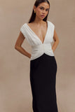 Monique Contrast Maxi Dress Black