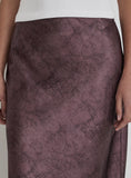 Plum Printed Satin Maxi Skirt