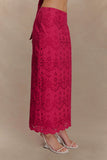 Kensley Broderie Midi Skirt Dragonfruit