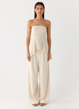 Delong Low Rise Linen Pants Oatmeal