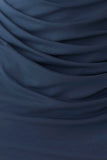 Vina Gathered Jersey Midi Dress Ink Blue