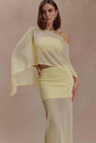 Lyra Sheer Knit Cape Lemon