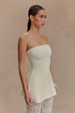Anette Bandage Knit Strapless Top Ivory