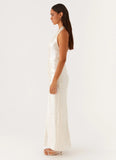 Whisked Away Halterneck Maxi Dress White