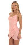 Cowl Neck Gold Foiled Dress in Pink