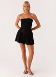 Larnie Linen Mini Dress Black