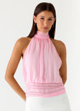 Willow Chiffon Top Baby Pink