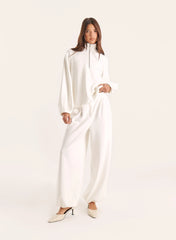 Cream Modal Balloon Leg Cargo Joggers