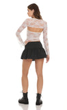 Velvet Ribbon Skort in Black