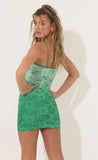Floral Lace Bodycon Dress in Green Ombre