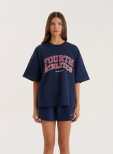 Navy Fourth Athletics Oversized T Shirt
