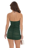 Mesh Strapless Bodycon Dress in Green