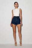 Dan Diamante Denim Shorts Midnight Blue