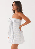 Izi Shirred Mini Dress Sweet Daydream Print
