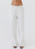 Keanna Low Rise Denim Jeans Ivory