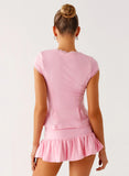 Landon Button Up Top Pink