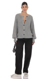 Braid Cable Knit Cardigan in Gray