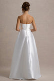 Universe White Bandeau Split Puff Skirt Maxi Dress