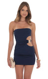 Conch Cutout Bodycon Dress in Navy